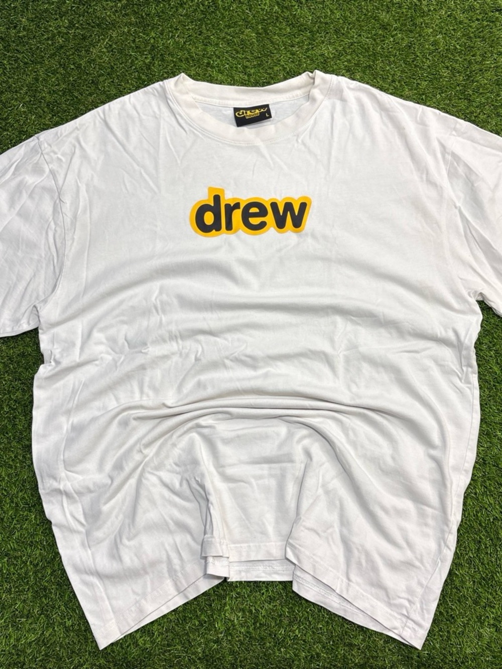 Justin Bieber Drew house White Logo Short Sleeve T-Shirt Size L